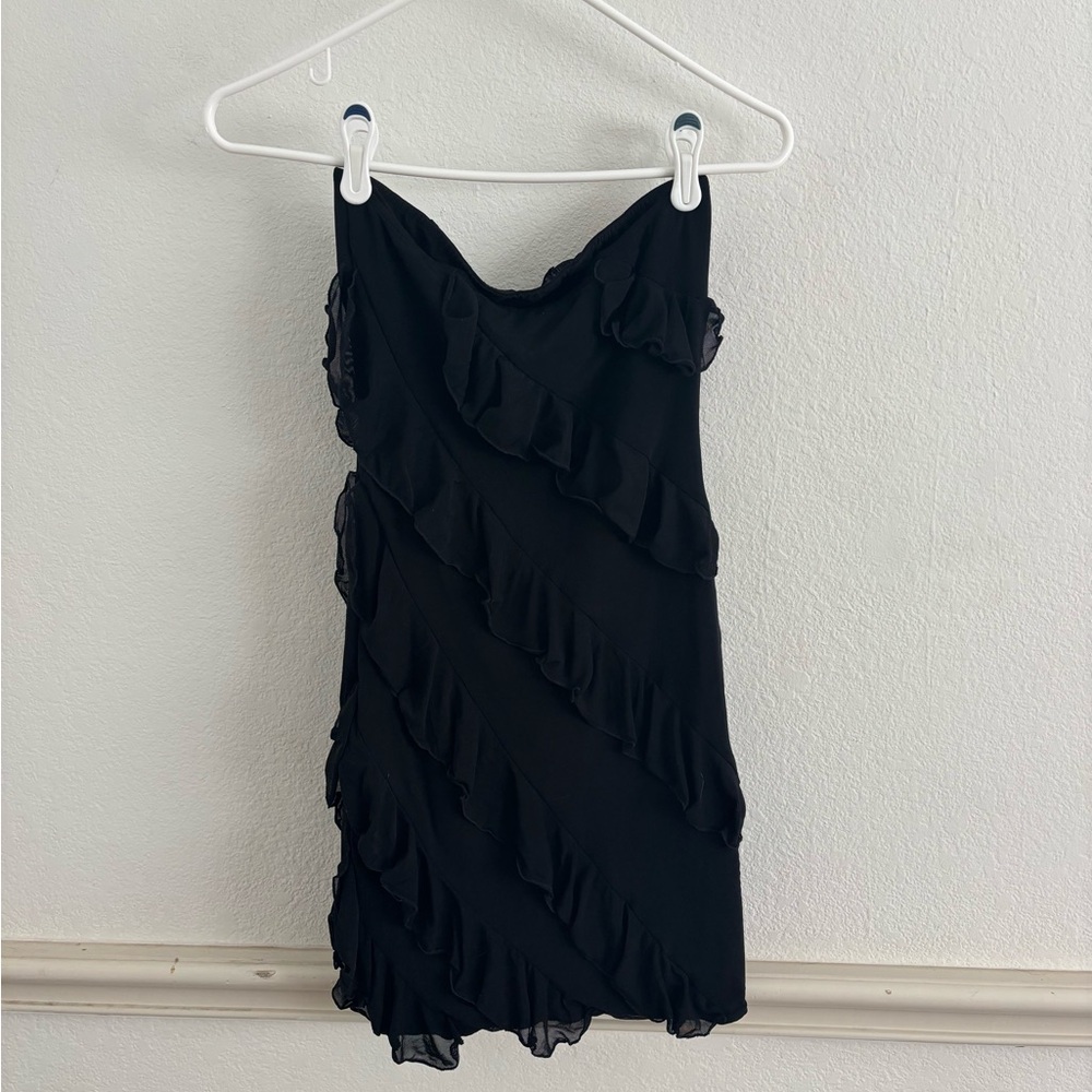 Elegant Black Ruffle Dress